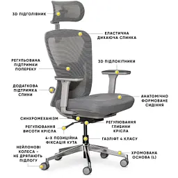 Офісне крісло Mealux Q1 Air Fabric Black (HF-Q1 F/B) - мініатюра 9