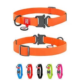 Нашийник для собак водостійкий Waudog Waterproof з QR-паспортом металічна пряжка-фастекс Ш 20 мм Д 28-40 см помаранчевий - мініатюра 2