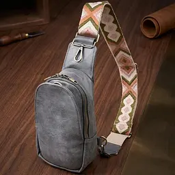 Модна сумка через плече в модному кольорі з екошкіри Vintage 22792 сіра