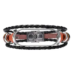 Ремінець вінтажний Carprie для фітнес-браслета Xiaomi Mi Band 3 і 4 Type A2 Brown-silver - мініатюра 4