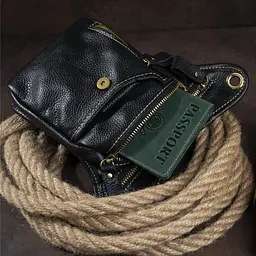 Сумка на пояс 14659 Vintage чорна - мініатюра 10