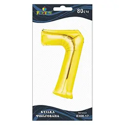 Кулька повітряна фольгована Цифра-7 80 см золото 830817 Pelican