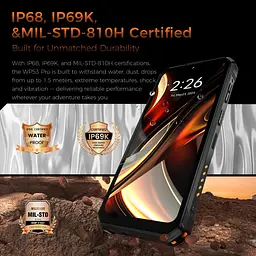 Смартфон Oukitel wp53 6.52"HD /8GB/128GB/ T615 /11000mAh /13+5Мп/ IP69K /NFC/Ліхтарик Black - мініатюра 6