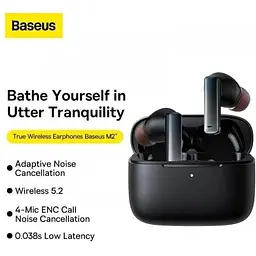 Навушники Baseus True Wireless Earphones Bowie M2+ чорні NGTW190001 - мініатюра 9