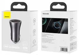Автомобильное зарядное устройство Baseus Golden Contactor Max Dual Fast Charger Car Charger U+C 60W CGJM000113 - мініатюра 4