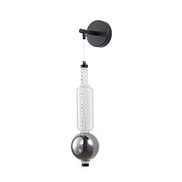 Бра настінне LED Levistella 788W39317 BK+CL+AM, 5W, 4000K, чорний метал + прозорий + амбер, сучасний стиль