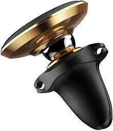 Автотримач Baseus Magnetic Air Vent Car Mount Holder with cable clip Gold - мініатюра 5