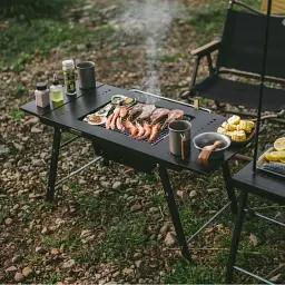 Стіл розкладаний Naturehike для барбекю сталевий CNK2350CF018 Black - мініатюра 4