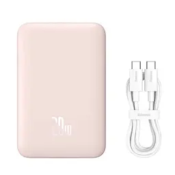 Магнітний портативний павербанк Baseus Magnetic 20 W 10000 mAh з бездротовою зарядкою для iPhone рожевий - мініатюра 4