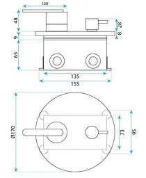 Душова система прихованого монтажу Rea Ontario + Box brushed copper REA-P5650 - мініатюра 7