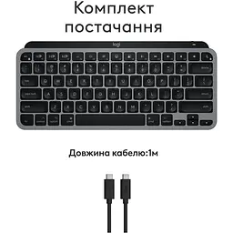 Клавіатура Logitech MX Keys Mini For Mac Minimalist Wireless Illuminated Space Gray (920-012652) - мініатюра 2