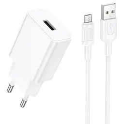 МЗП Borofone BA110A Lemi 7.5W (1USB-A) + кабель USB to MicroUSB White