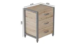 Тумба універсальна Ferrum-decor Вів'єн 3 50x41x40 сірий ДСП Дуб Сан-Марино 16мм (FRD-104197) - мініатюра 2