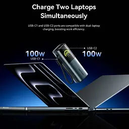 Батарея універсальна Vention 27000 mAh 200W Gray TFT Display Type (FKGH0) - мініатюра 8