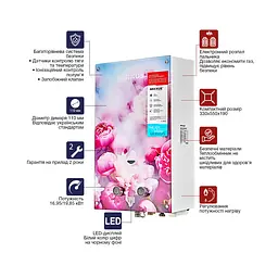 Газова колонка Mixxus GWH-0410 Basic Glass димохідна 10 л/хв (панель зі скла з малюнком) WH0025 - мініатюра 7