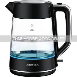 ARDESTO Електрочайник Ardesto 1.7л, Otter, скло, чорний - мініатюра 2