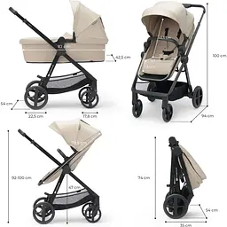Універсальна коляска 3 в 1 Kinderkraft Newly Sand Beige бежева (00-00305184) - мініатюра 12