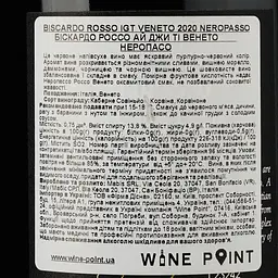 Вино Biscardo Neropasso IGT Veneto, червоне, сухе, 13,5%, 0,75 л - мініатюра 3