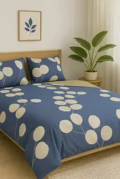 Комплект постільної білизни Ecotton полуторний 150х215 см Листя синій (21210АВ) (23712) - мініатюра 2