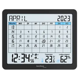 Годинник-календар настільний Technoline WT2600 Black (WT2600), Чорний - мініатюра 2