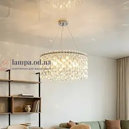 Підвісна кришталева LED люстра Diasha 582/500CH хром 47 см 66 W 3 режими світла