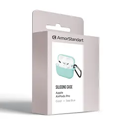 Силіконовий чохол для навушників Apple AirPods Pro, Silicone Case, блакитний, захисний чохол, ультратонкий і легкий, захист від подряпин, пилу та ударів, м"який силікон, ArmorStandart (ARM56082) - мініатюра 4