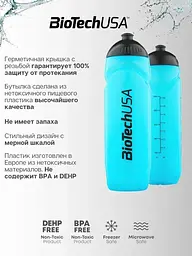 Пляшка спортивна BiotechUSA Waterbottle Shocking Blue 750 мл - мініатюра 2