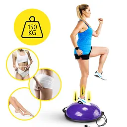 Балансувальна платформа (півсфера) Cornix Bosu Ball 58 см з еспандерами Violet XR-0454 - мініатюра 6