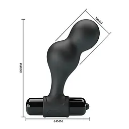 Анальна пробка чорна Mr.Play Silicone Vibrating від LyBaile - мініатюра 4