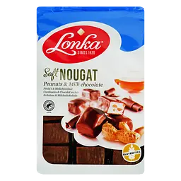 Цукерки Lonka Soft Нуга в молочному шоколаді з арахісом 220 г (921331)