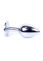 Металева анальна пробка з кристалом Boss Jewellery 7 см (червоний) - мініатюра 5