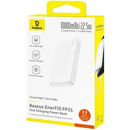 Портативний ЗП Power Bank Baseus EnerFill FP21 22.5W 10000 mAh (P1008210D213) White - мініатюра 6