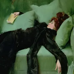Інтер'єрна картина Юна декадентка, Рамон Касас, Ramon Casas, Decadent Girl, інтер'єрний декор, 60×75 см (id6603) - мініатюра 3