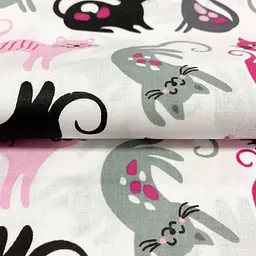 Дитяча постільна білизна в ліжечко CATS CS14, рожевий (CatsColorWhite_LineGrey_140) - мініатюра 8