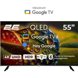 2E Телевізор 55" QLED 4K 60Hz Smart Google TV Black