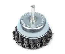 Щітка чашкова 75 мм, для дриля, 1/4", кручений дріт Polax (54-170)