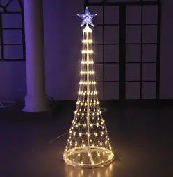Новорічна конусна ялинка Sun Lamp світлодіодна 480 лампочок теплий білий 8 режимів 250 см - мініатюра 2