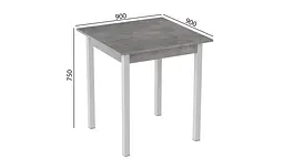 Стіл кухонний Ferrum-decor Дієго 75x90x90 Білий ДСП Бетон 16мм (FRD-105579) - мініатюра 3