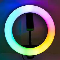 Світлодіодне кільце для селфі 20 см "LED RGB MJ20", кругла лампа для селфі від USB (селфі лампа) (ST) - мініатюра 5