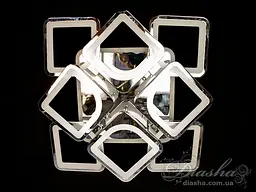 Стельова LED-люстра Diasha S8060/4+4HR 3color з пультом і димером, хром, 130W, 7150 lm, квадратні акрилові плафони 49×49 см