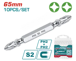 Викрутні насадки TOTAL TAC16PH233, PH2+PH2, 65 мм, 10 шт. (7090269) - мініатюра 2
