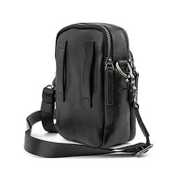 Месенджер маленький шкіряний чорний TIDING BAG 333-1A - мініатюра 5