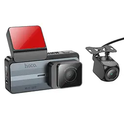 Відеореєстратор Hoco DV12 2K display + GPS (with rear camera) Silver gray - мініатюра 4