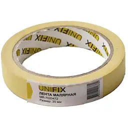 Стрічка малярна Unifix 20 мм x 40 м жовта (в упаковці 5 шт.)