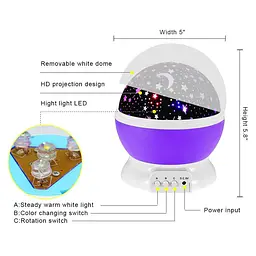 Ночник проектор зоряного неба дитячий нічний світильник Star Master Dream Rotating - мініатюра 4