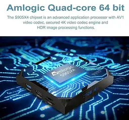 Смарт ТВ приставка X96 Android 11 SmartTV Box MAX Plus Ultra 4/32Gb 8K HDR - мініатюра 4