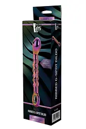 Фалоімітатор Glamour Glass Ribbed G-Spot 18 см мульті - мініатюра 2