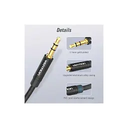 Кабель мультимедійний 3.5mm M to 2x3.5mm F 0.3m black Vention (BBWBY) - мініатюра 2