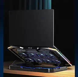Охолоджувальна підставка для ноутбука до 17.3 дюймів Ice Coorel K-10 8xfans 2xUSB LCD RGB - мініатюра 7