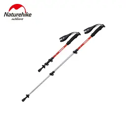 Трекінгова палиця 3-сек. Naturehike 6061 AL NH17D001-Z, 50-100 см, алюміній, червона